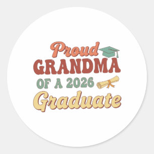 Proud Grandma of a Class of 2026 Graduate Senior Classic Round Sticker