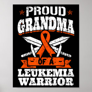 Proud Grandma Of A Leukaemia Warrior Abuelo Awaren Poster