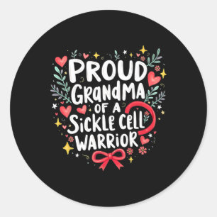 Proud Grandma Of A Sickle Cell Warrior 1  Classic Round Sticker