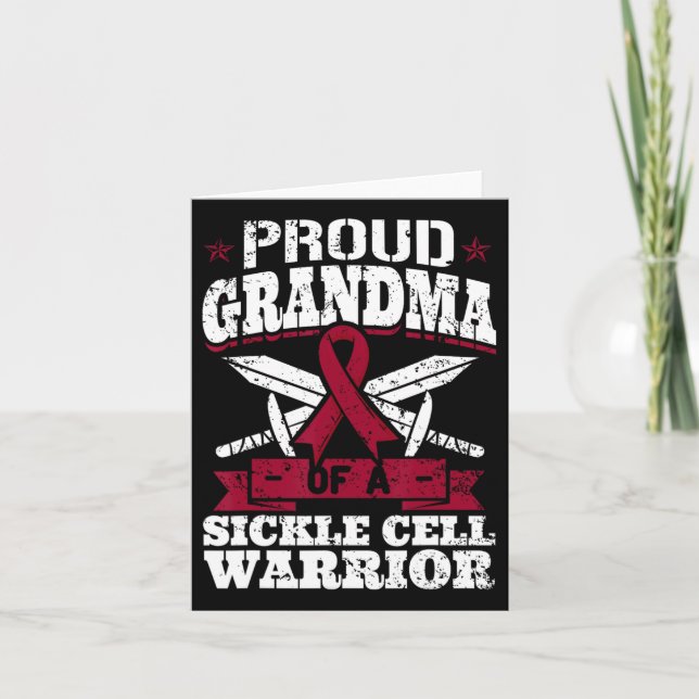 Proud Grandma Of A Sickle Cell Warrior Scd Awarene Card (Front)