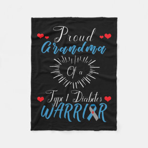 Proud Grandma Of A Type 1 Diabetes Warrior Awarene Fleece Blanket
