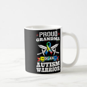 Proud Grandma Of An Autism Warrior Autistic Awaren Coffee Mug