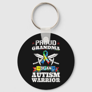 Proud Grandma Of An Autism Warrior Autistic Awaren Keychain