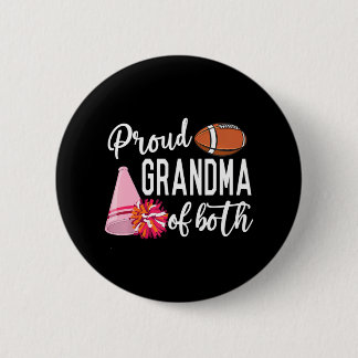 Proud Grandma Of Cheerleader & Football Player 2 Inch Round Button