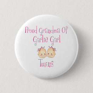 Proud Grandma of Girl Twins 2 Inch Round Button