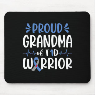 Proud Grandma Of T1d Warrior Diabetes Awareness Bl Mouse Pad