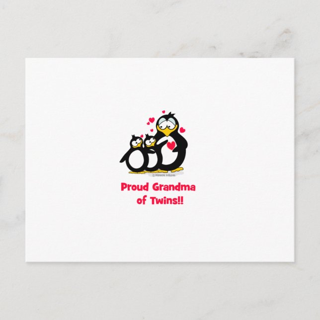 Proud Grandma of Twins Postcard (Front)
