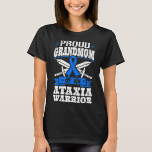 Proud Grandmom Of An Ataxia Warrior Blue Awareness T-Shirt