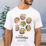Proud GRANDMPA Custom 7 Photo Collage Graduation T-Shirt<br><div class="desc">Congratulations on your grandchild's graduation! As a proud grandpa, you deserve to show off your love and support with a personalized t-shirt. This retro-modern design features a photo collage showcasing seven of your favourite memories with your graduate. Whether it's from high school, college, or university, this shirt is perfect for...</div>