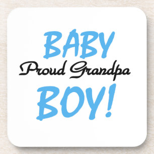 Proud Grandpa Baby Boy T-shirts and Gifts Coaster