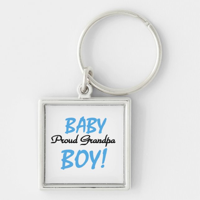 Proud Grandpa Baby Boy T-shirts and Gifts Keychain (Front)