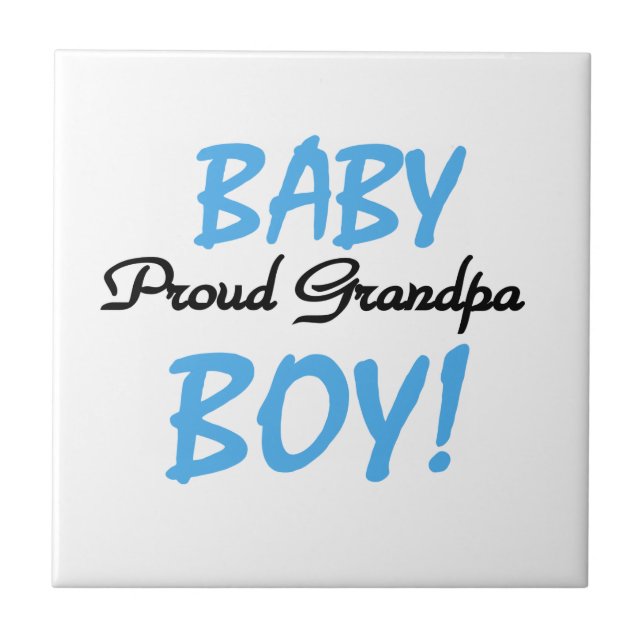 Proud Grandpa Baby Boy T-shirts and Gifts Tile (Front)