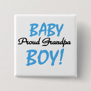 Proud Grandpa Baby Boy Tshirts and Gifts 2 Inch Square Button