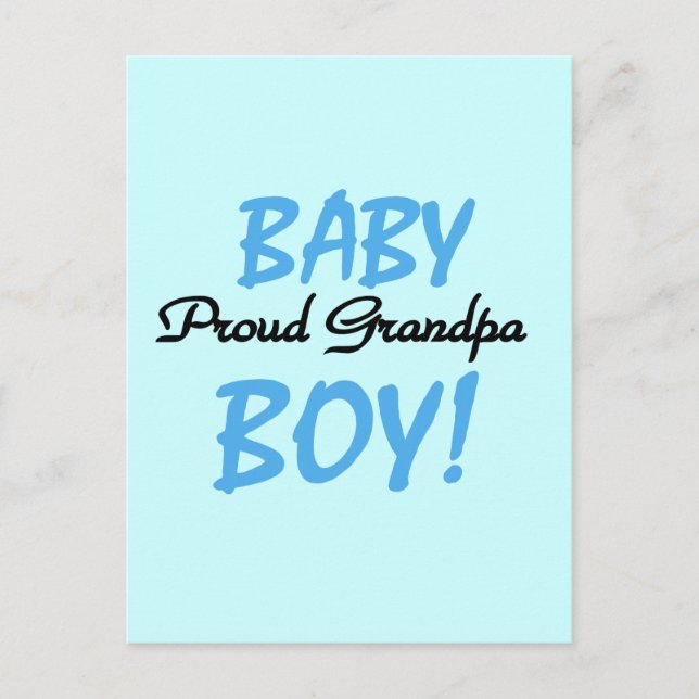 Proud Grandpa Baby Boy Tshirts and Gifts Postcard (Front)