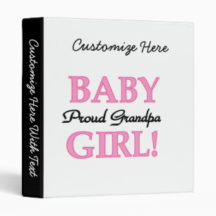 Proud Grandpa Baby Girl Gifts Binder