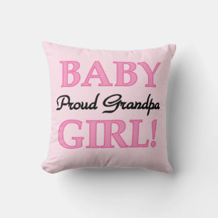 Proud Grandpa Baby Girl Gifts Throw Pillow