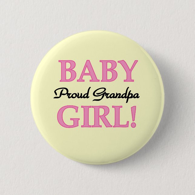 Proud Grandpa Baby Girl T-shirts and Gifts 2 Inch Round Button (Front)