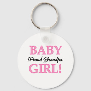 Proud Grandpa Baby Girl T-shirts and Gifts Keychain