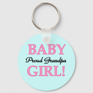 Proud Grandpa Baby Girl T-shirts and Gifts Keychain