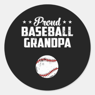 Proud Grandpa Baseball Baseball Fathers Day Classic Round Sticker
