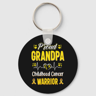 Proud Grandpa Childhood Cancer Warrior Awareness R Keychain