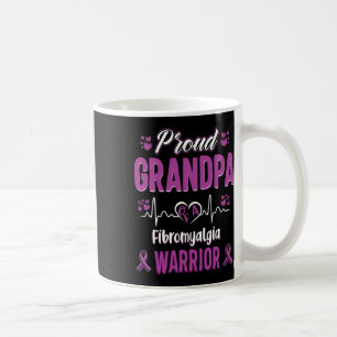 Proud Grandpa Fibromyalgia Warrior Awareness Ribbo Coffee Mug
