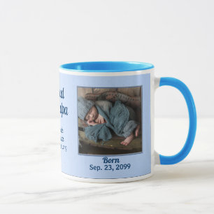 Proud Grandpa New Baby Blue Photo Mug