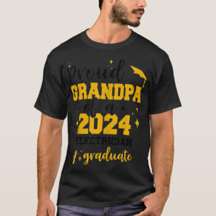 Proud Grandpa Of 2024 Electrician Graduate Senior  T-Shirt