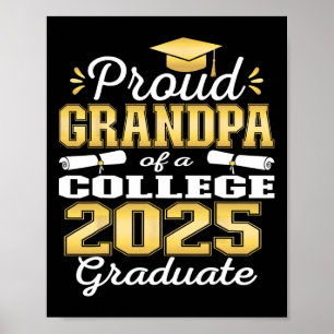 Proud Grandpa Of 2025 College Graduate Family 24 G Poster