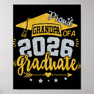 Proud Grandpa Of A 2026 Graduate Grad Senior Gradu Poster