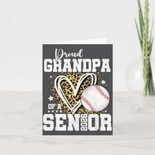 Proud Grandpa Of A 2026 Senior Baseball Graduation Card