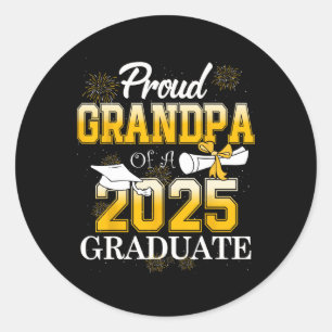 Proud Grandpa Of A Cl Of 2025 Graduate Grandpa Sen Classic Round Sticker