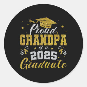 Proud Grandpa Of A Cl Of 2025 Graduate Senior Grad Classic Round Sticker