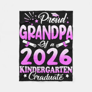 Proud grandpa of a class of 2026 graduate floral fleece blanket
