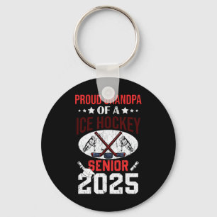 Proud Grandpa Of A Ice Hockey Senior 2025 Graduati Keychain