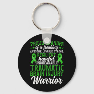 Proud Grandpa of A Traumatic Brain Injury Warrior Keychain