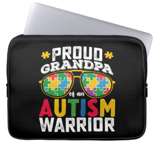Proud Grandpa Of An Autism Warrior Family Laptop Sleeve