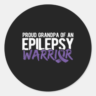 Proud Grandpa Of Epilepsy Warrior Epilepsy Classic Round Sticker