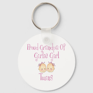 Proud Grandpa Of Girl Twins Keychain