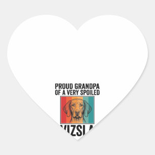 Proud Grandpa Vizsla Vintage Dog Lover Design_1 Heart Sticker