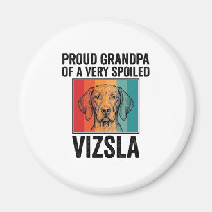 Proud Grandpa Vizsla Vintage Dog Lover Design_1 Magnet