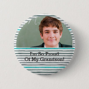 Proud Grandparent Graduation Grad Photo 2 Inch Round Button