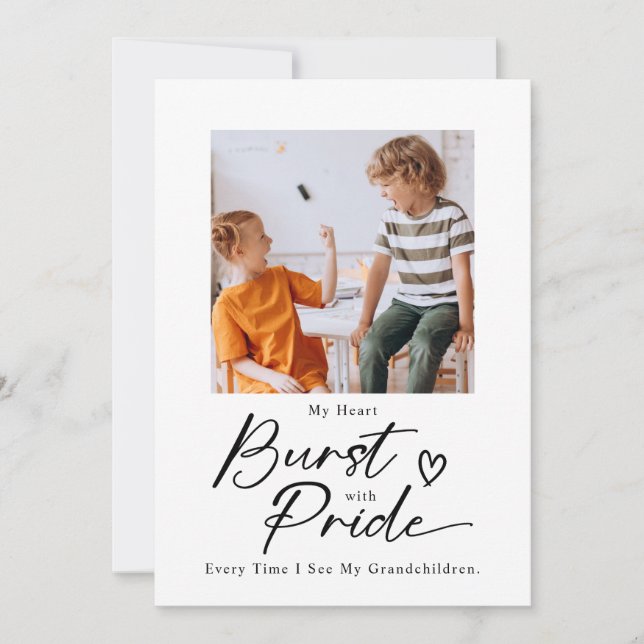 Proud Grandparent Heartwarming Grandkid Moments Holiday Card (Front)