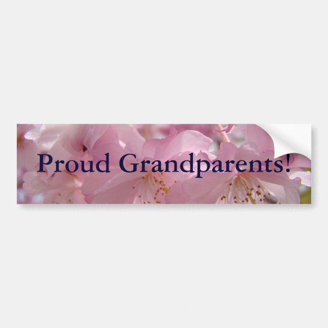 Proud Grandparents! bumper stickers Pink Blossoms (Front)