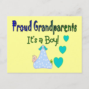 Proud Grandparents "It's a Boy" Postcard