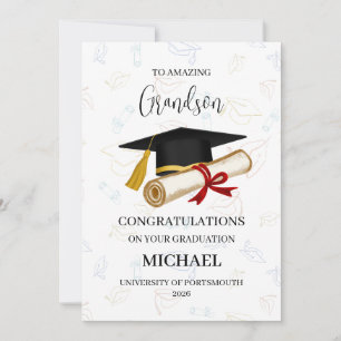 Proud Grandson Graduation Personalized Card