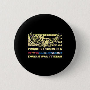 Proud Grandson Of A Korean War Veteran Military Ve 2 Inch Round Button