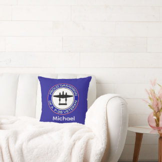 Proud Grandson of a P-38 Veteran Throw Pillow