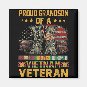 Proud Grandson Of A Vietnam Veteran Flag American  Magnet
