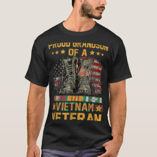 Proud Grandson Of A Vietnam Veteran Flag American T-Shirt